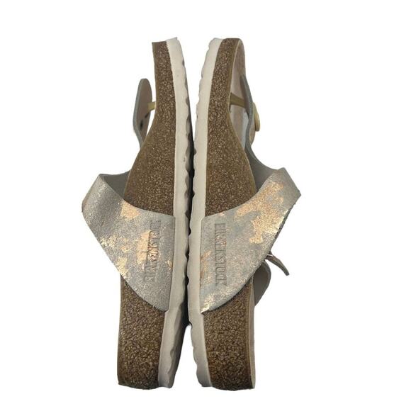 Birkenstock Gizeh Thongs Metallic Rose Leather Shoes Flip Flops Sandals Size 38 - Picture 6 of 12